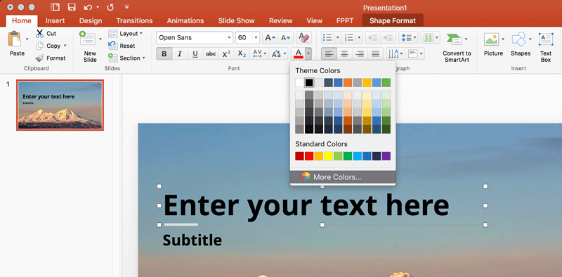 Change color in powerpoint template